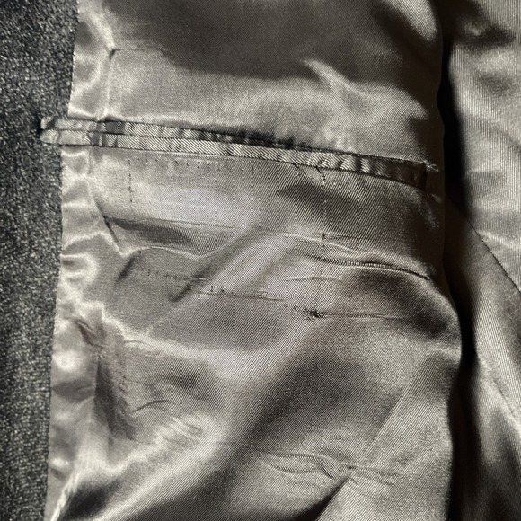 Austin Reed Pure New Wool Blazer 50R Charcoal Sport Coat Soft Union Made Jacket - Picture 11 of 11